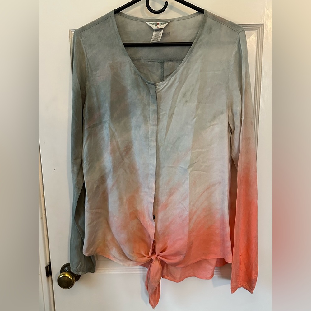 Hard Tail Tie-Dye Button-Up Top